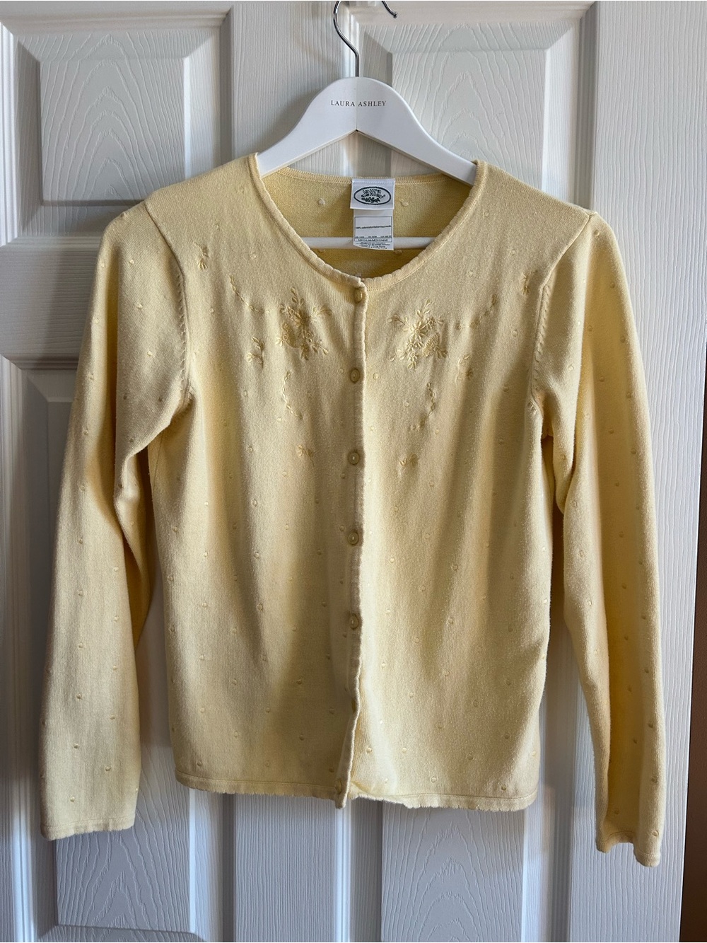 Laura Ashley Yellow Button-Up Cardigan